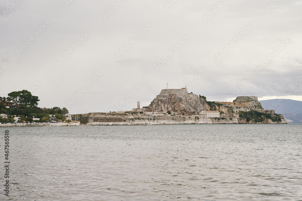 Corfu, Greece - 10.07.2021: View of the old fortress of Corfu