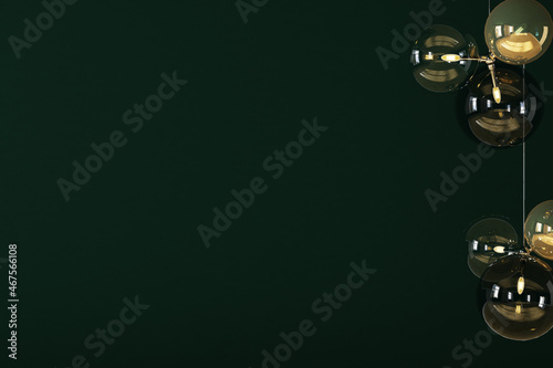 Background black with cute lamp