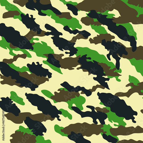 woodland jungle camouflage abstract stripes seamless pattern military vector illustration