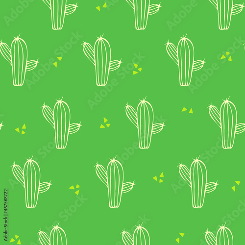 cactus seamless pattern vector desert botanica isolated repeat wallpaper green background © fancykeith