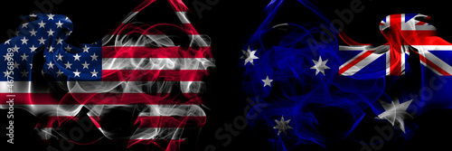 Wallpaper Mural United States of America vs Australia, Australian smoke flags placed side by side Torontodigital.ca
