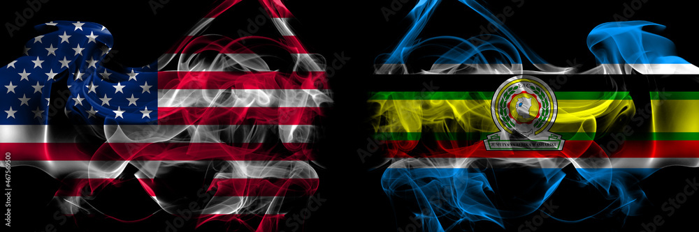 custom made wallpaper toronto digitalUnited States of America vs East African Community smoke flags placed side by side