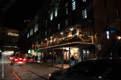 nightlife with the view of a pub in savannah georgia.