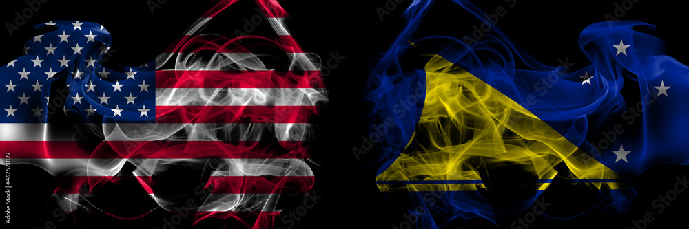 custom made wallpaper toronto digitalUnited States of America vs New Zealand, Tokelau smoke flags placed side by side