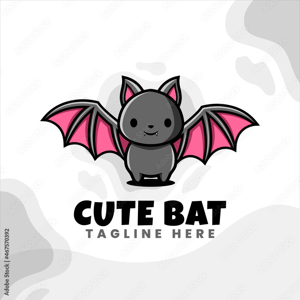 cute and unique bat logo design cute and unique bat logo design