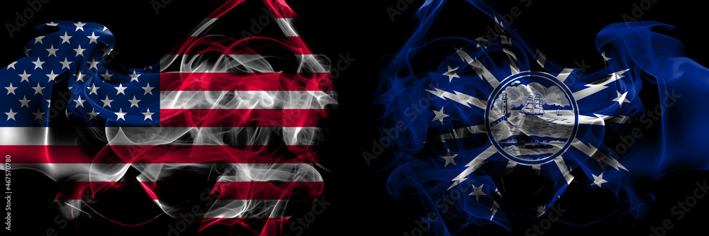 custom made wallpaper toronto digitalUnited States of America vs United States of America, America, US, USA, American, Buffalo, New York smoke flags placed side by side
