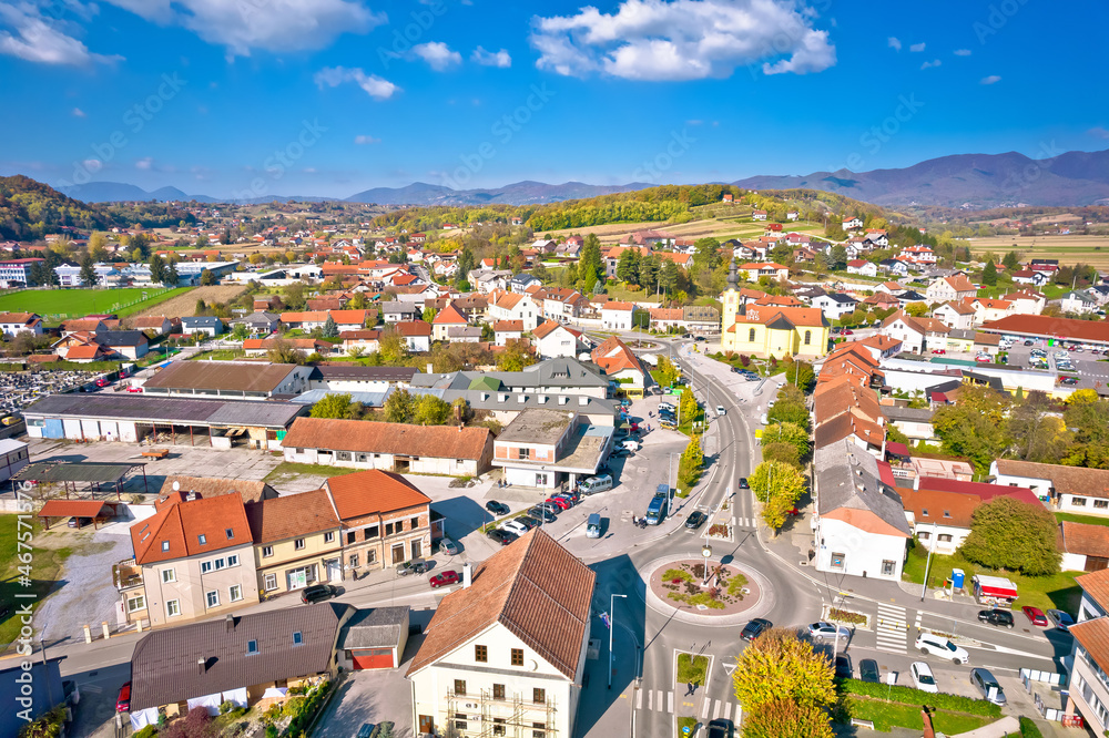 Town of Zlatar in Zagorje region aerial view