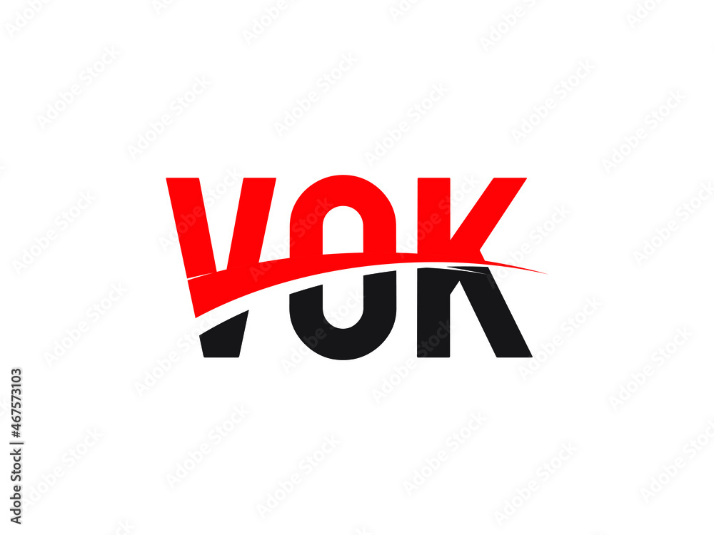 VOK Letter Initial Logo Design Vector Illustration