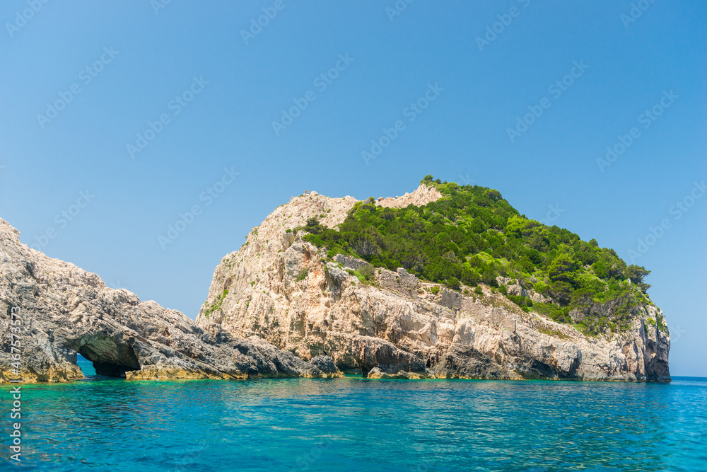 Fototapeta premium The famous Blue Caves in Zakynthos island, Greece