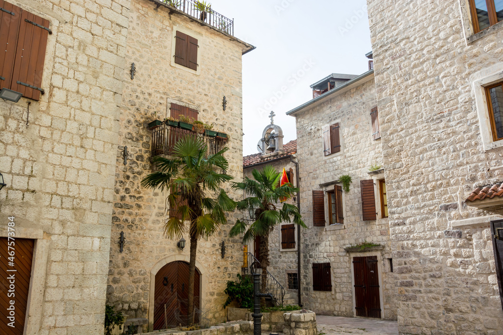  Ancient buildings in in the city of Kotor in Montenegro
