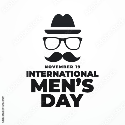 international men's day November 19th modern creative banner, sign, design concept, social media post, template, cover with mustache icon on an abstract background. 