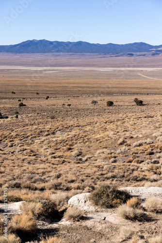 Desert landscape near Berlin ghost town in Nevada portrait orientatio