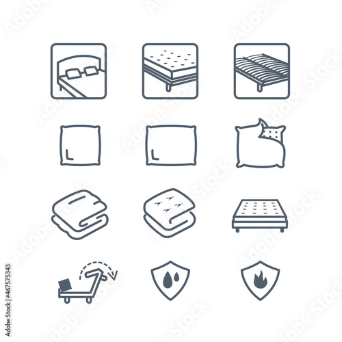 icones pictos literie chambre