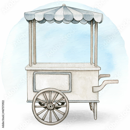 Watercolor vintage carriage