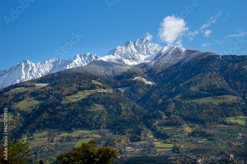 landscape in the mountains with snow