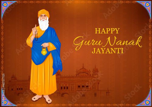 Happy Gurpurab, Guru Nanak Jayanti festival of Sikh celebration background