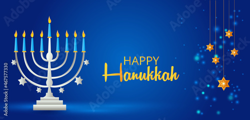 Happy Hanukkah, Jewish holiday festival greetings background