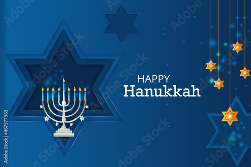 Happy Hanukkah, Jewish holiday festival greetings background