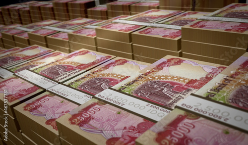 Iraq Dinar money banknotes pack illustration photo