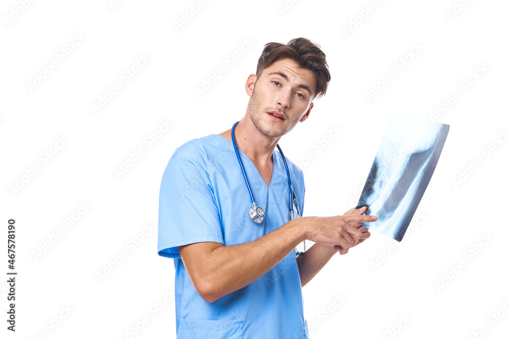 male doctor patient treatment hospital medicine isolated background male doctor patient treatment hospital medicine isolated background