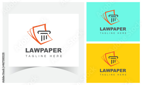Law paper Logo Design Template. Legal documents logo design. photo