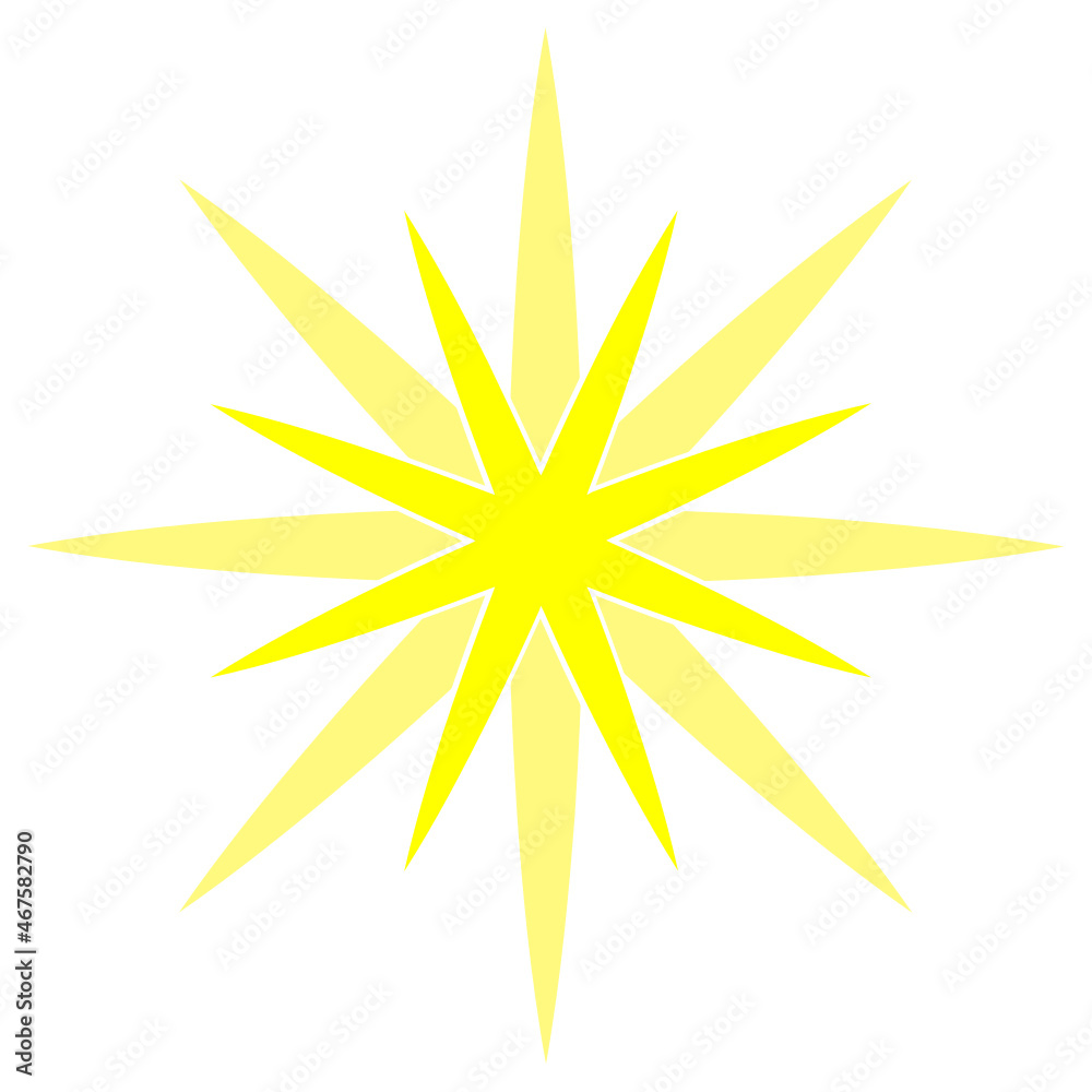 Shiny flash, bright firework, icon star sparkle. Yellow silhouette on white background. Shiny flash, bright firework, icon star sparkle. Yellow silhouette on white background.
