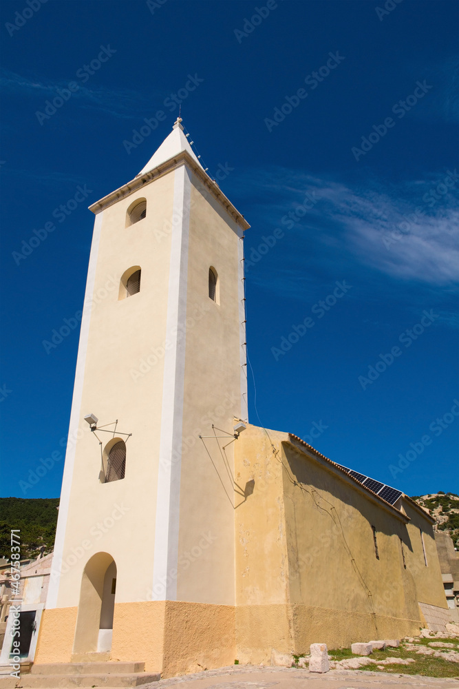 St John the Baptist Church, on a hill overlooking Baska town on Krk island, Primorje-Gorski Kotar County, western Croatia. Also called Crkva Svetog Ivana
