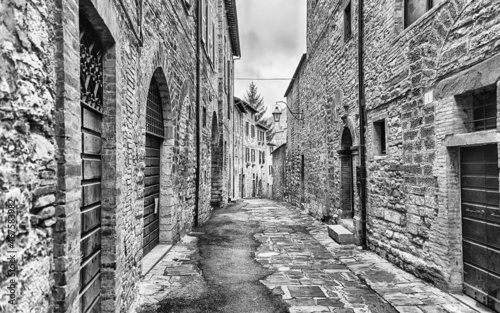 Scenic streets of the medieval town of Gubbio, Umbria, Italy