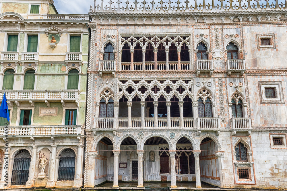 Facade of Palazzo Santa Sofia aka Ca D'Oro, Venice, Italy