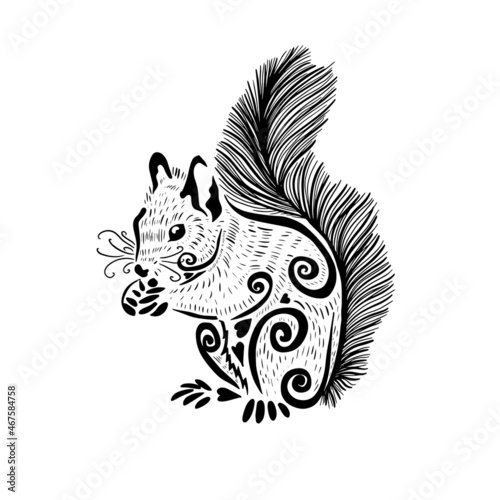 Squirrel graphic object. Vector illustration