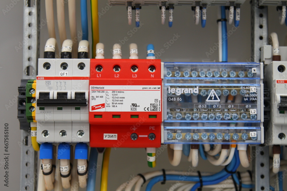 3phase circuit breaker, high voltage protection device, bus connector of wires in the