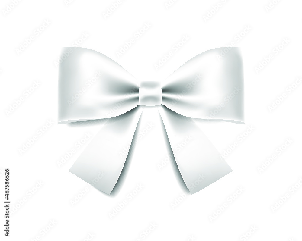 Naklejka premium White bow isolated on a white background