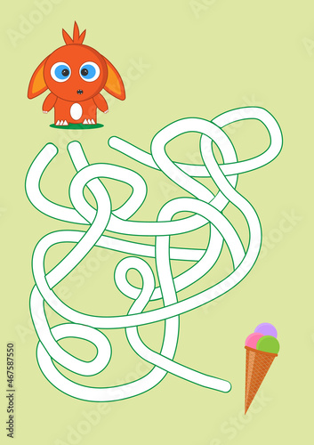 Maze game vector illustration. Labyrinth game for kids