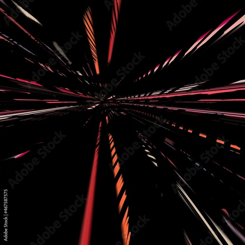 3d illustration striped pattern and design in many shades of pink to far distant vanishing point