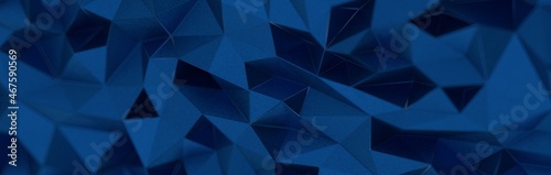 3D Illustration Geometric, Polygon, Line,Triangle pattern shape with molecule structure. Polygonal with blue background