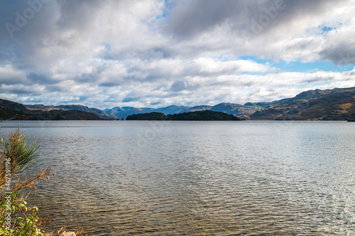A bright and breezy autumnal 3 shot HDR image looking across Loch Morar, near Mallaig in Lochaber, Scotland