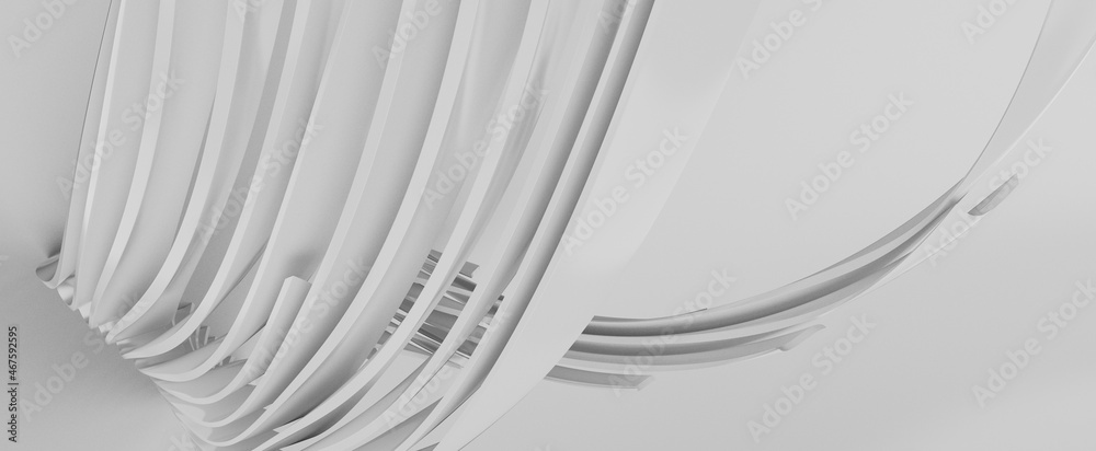 Obraz premium White Abstract Panoramic Background. Minimal Striped Wallpaper