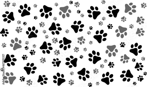 dog foot silhouettes of pattern