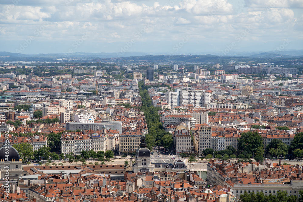 Panorama view of Lyon France