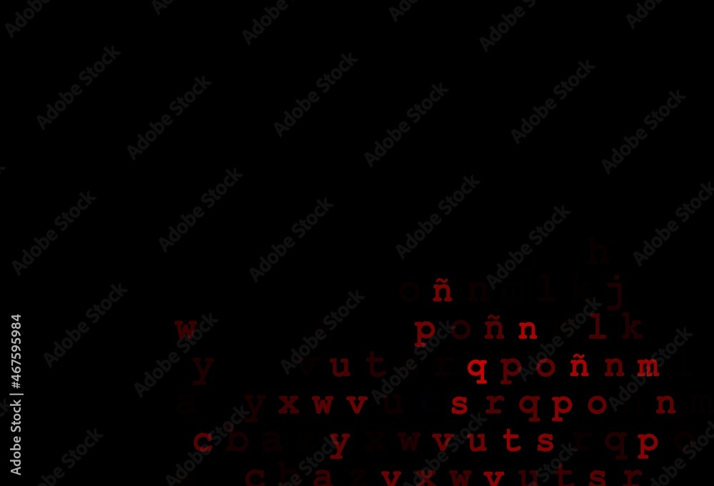 Dark red vector texture with ABC characters.