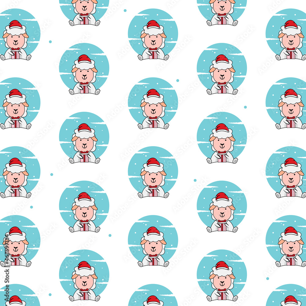 Seamless pattern winter animal sheep design Seamless pattern winter animal sheep design
