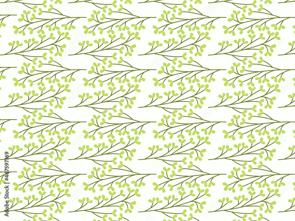 nature floral seamless pattern in flat design
