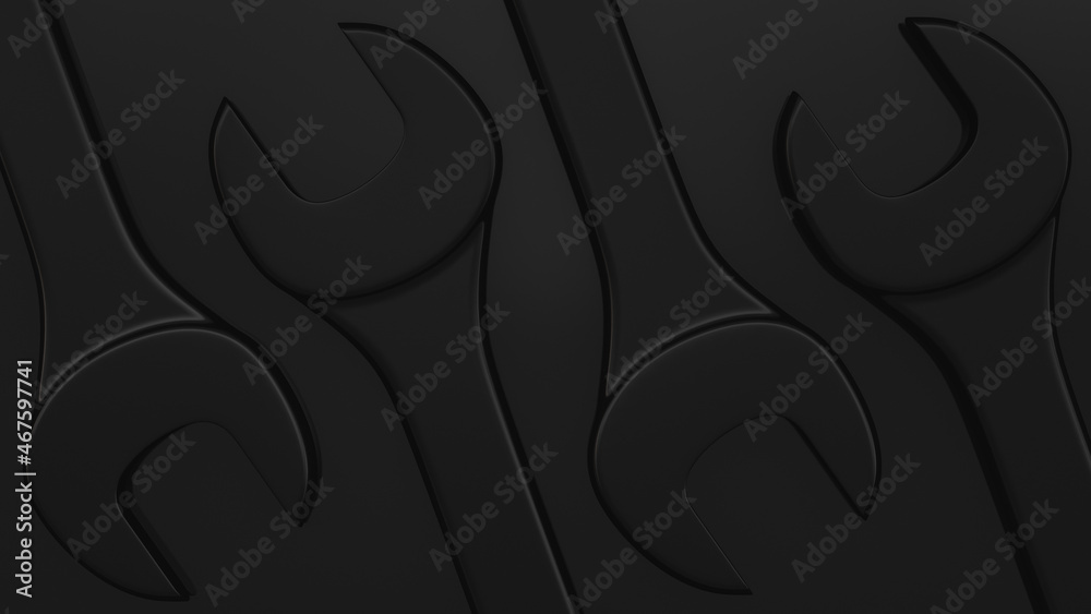 Fototapeta premium Hand held open-end wrenches on the surface