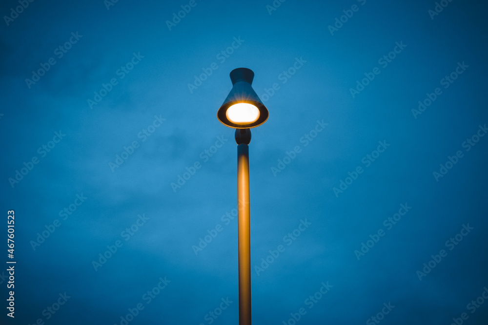 a fantastic view on a lamp in blue a fantastic view on a lamp in blue