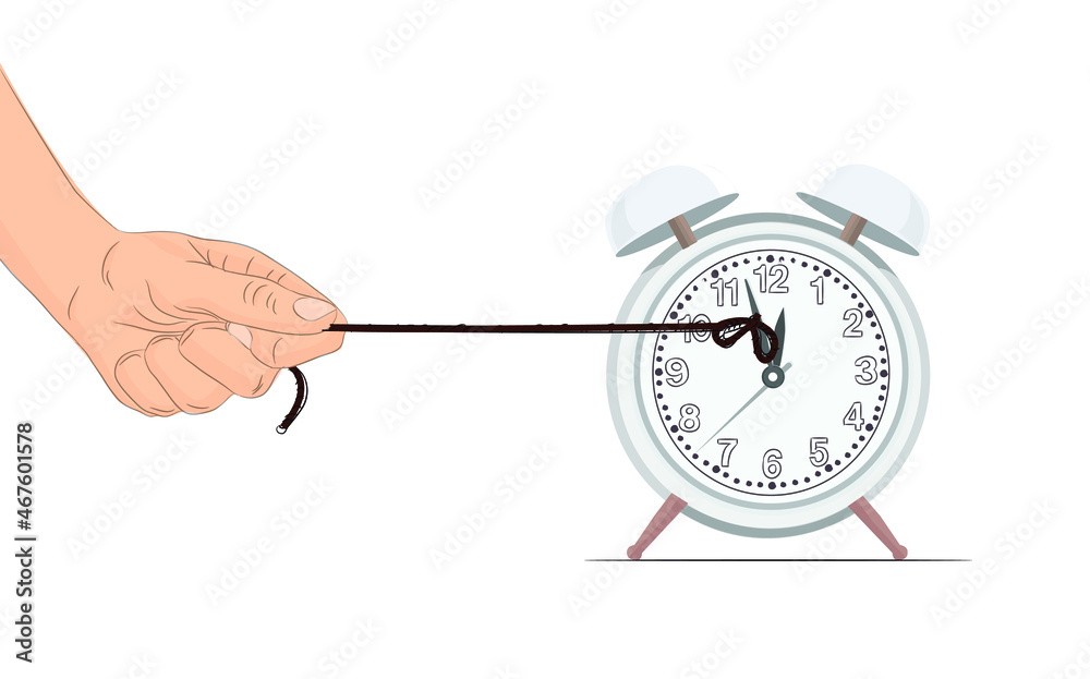 Stop Time concept. Stoping the time in vector illustration. Trying to