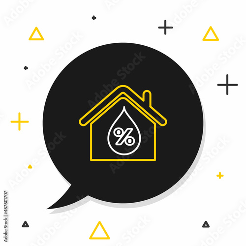 Line House humidity icon isolated on white background. Weather and meteorology, thermometer symbol. Colorful outline concept. Vector
