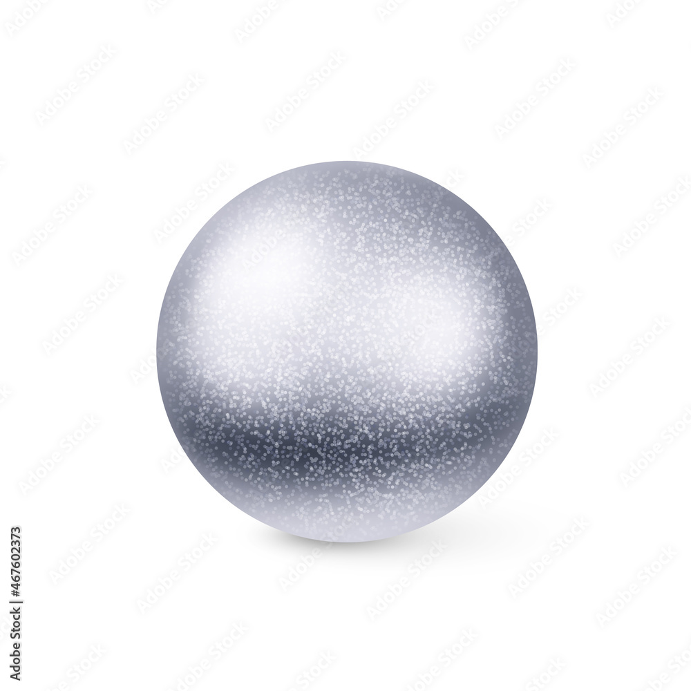 A silver sphere on a white background with bright highlights. Home decoration A silver sphere on a white background with bright highlights. Home decoration
