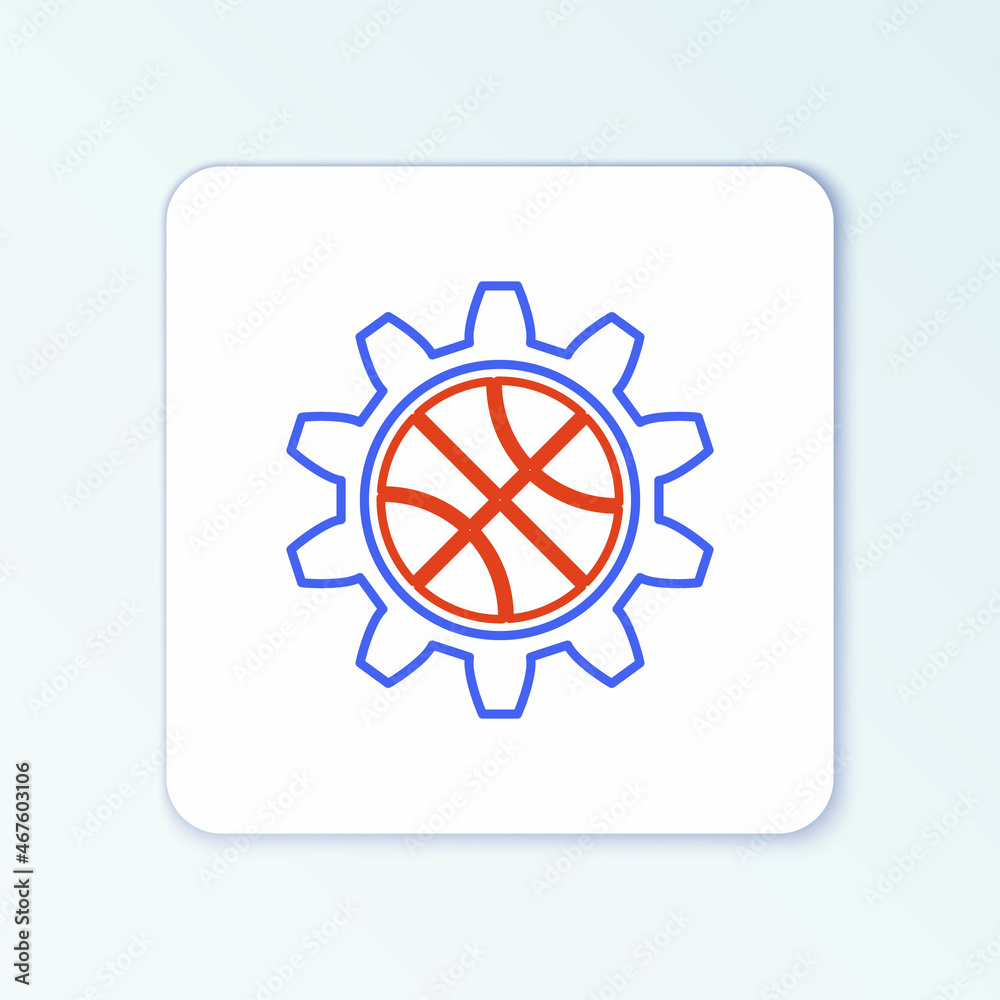 Line Basketball award icon isolated on white background. Colorful outline concept. Vector Line Basketball award icon isolated on white background. Colorful outline concept. Vector