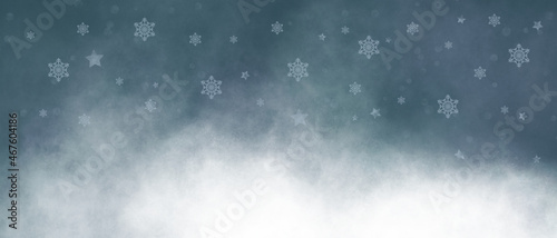 Blue holiday background. Christmas background with snowflake and star photo