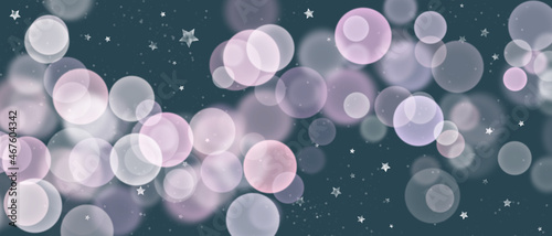Blue and pink holiday background. Christmas background with snowflake and star photo